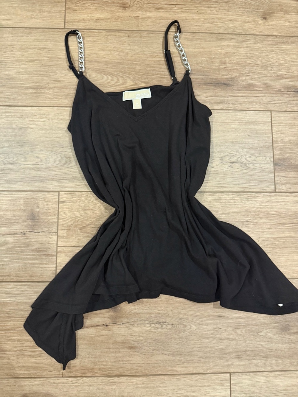 Michael Kors Black Chain-Strap Tank Top